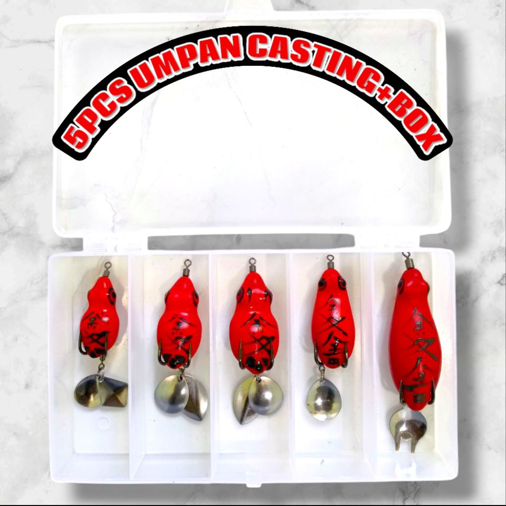PAKET 5PCS UMPAN CASTING+BOX UMPAN CASTING GABUS