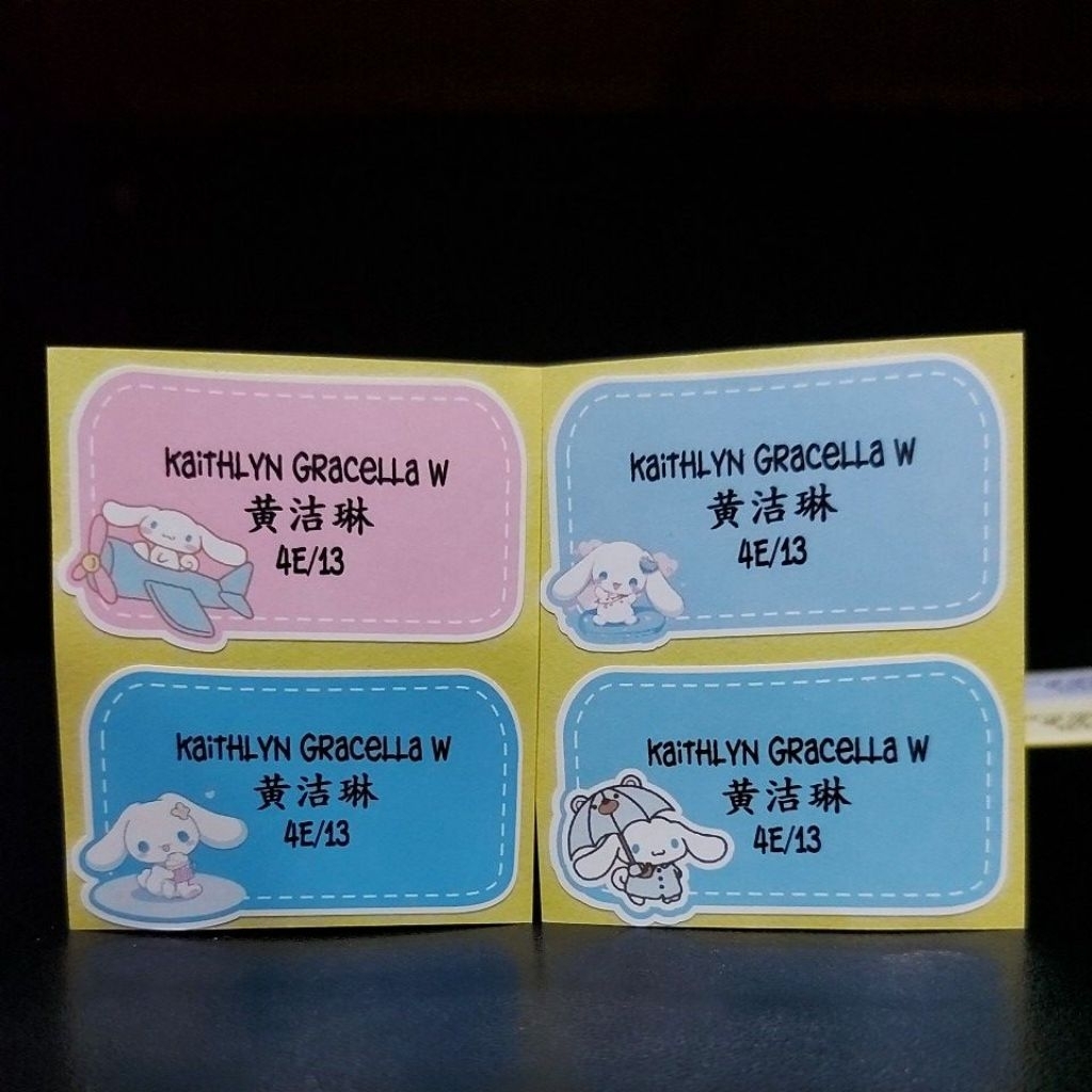 

Stiker Buku Pelajaran Tema Cinamorol Label Nama untuk buku pelajaran peralatan sekolah