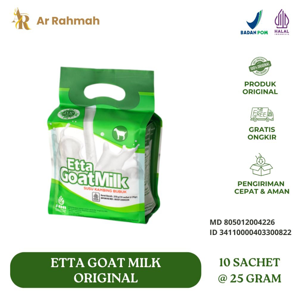 

Ar Rahmah | Etta Goat Milk HNI – EGM Original – Susu Etawa Sachet – 100% Produk Original