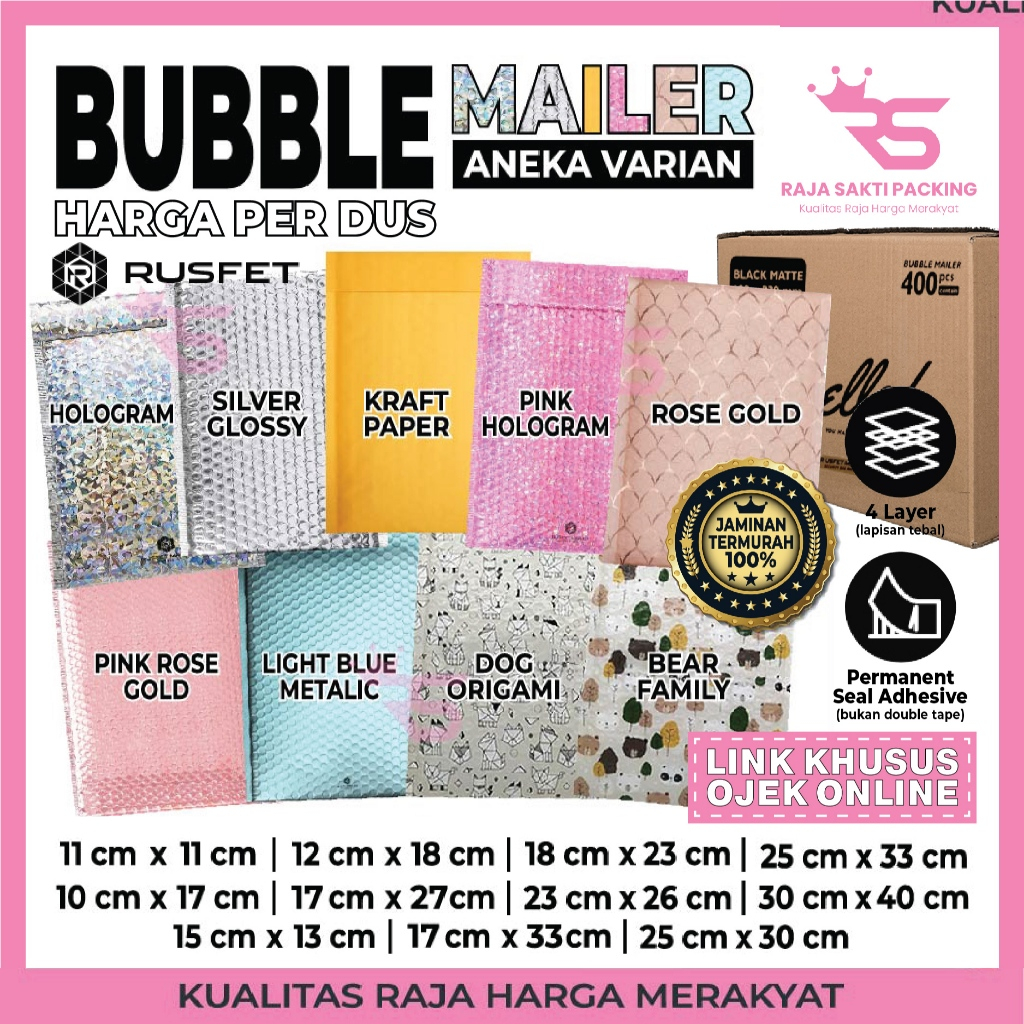 

Amplop Bubble Mailer Wrap Envelope Packing Amplop Packing Rusfet Premium Termurah Per Dus Khusus Ojol