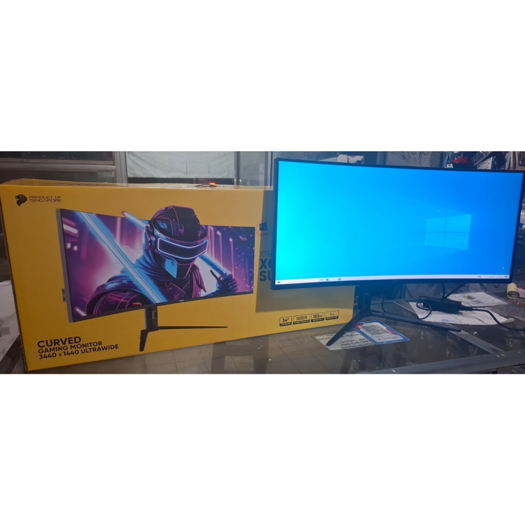 Monitor Armaggeddon 34" 180Hz 1Ms IPS Panel Curve Ultra Wide Built In Speaker Frameless Gaming Monit