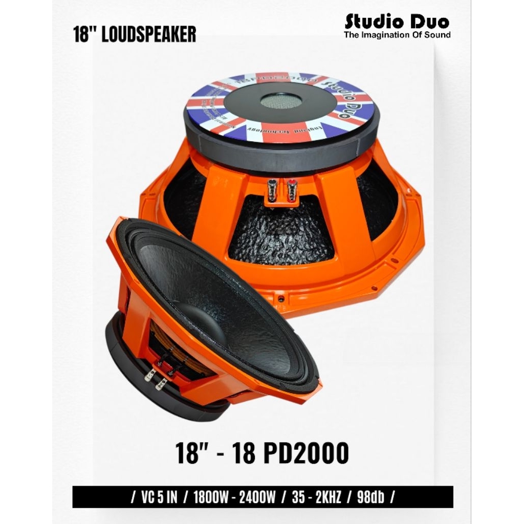 Komponen Speaker / 18 Inch / Studio Duo 18PD2000 / VC 5 IN / STD 18 PD 2000 18 PD2000 18PD 2000 Engl