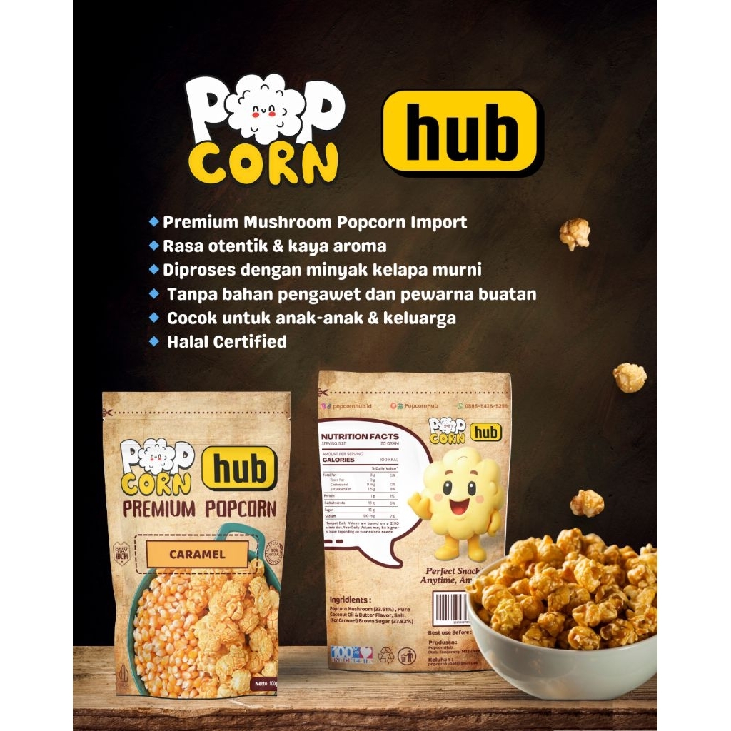 

Popcorn Hub - Premium Mushroom Popcorn Caramel Renyah
