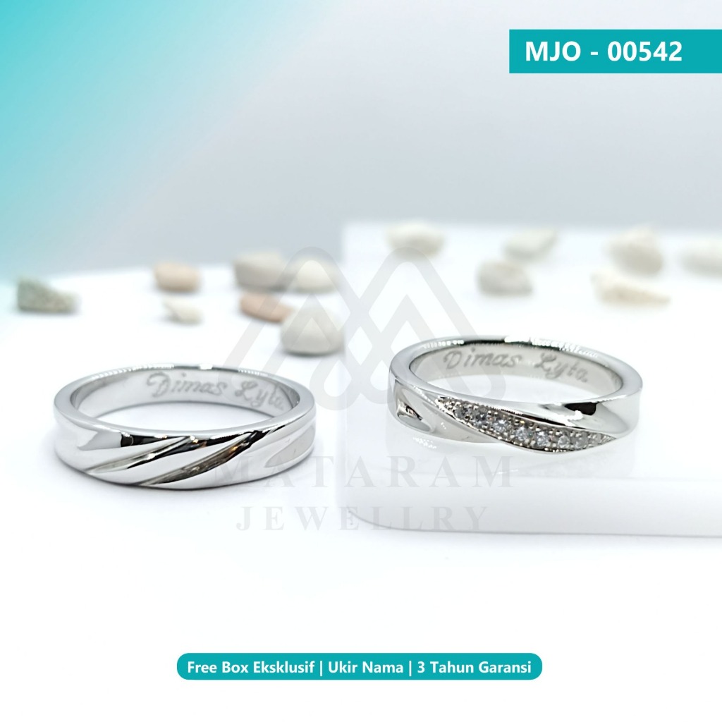 Cincin Kawin Couple Platinum Kadar 5% - 35% Sepasang - Bebas Request Model Cincin Custom By Mataram 