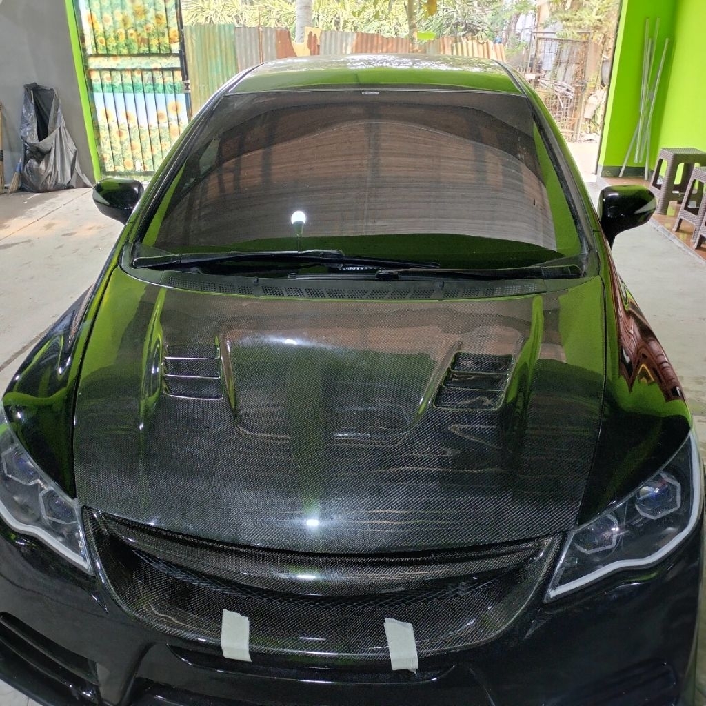 kap mesin honda civic fd feels carbon kevlar