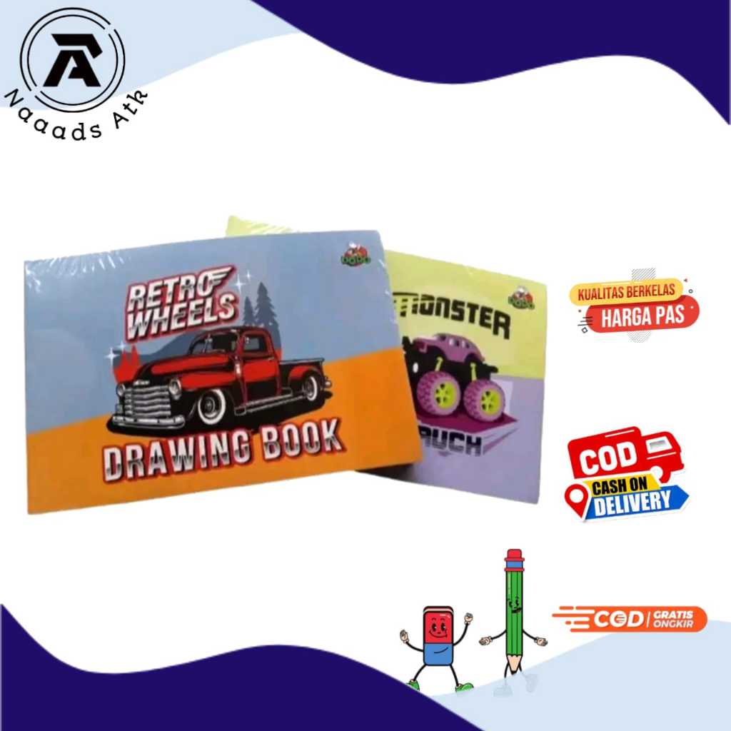 

( DAPAT 1 PAK ISI 10 PCS ) BUKU GAMBAR DODO / Drawing Book DODO A4 Fancy Lucu Mobil Princes