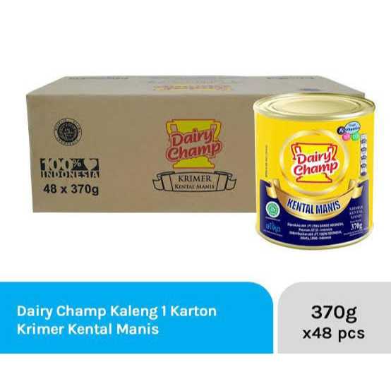 

Dairy Champ 370gr 1 KARTON isi 48 Kaleng Susu Krimer kental manis