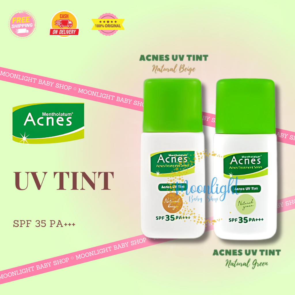 ACNES Sunscreen UV TINT SPF 35 PA+++ 30Gr | Natural Beige | Natural Green