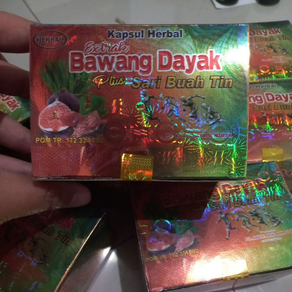 kapsul herbal extrak bawang dayak plus sari buah tin original berhologram maju sukses grup