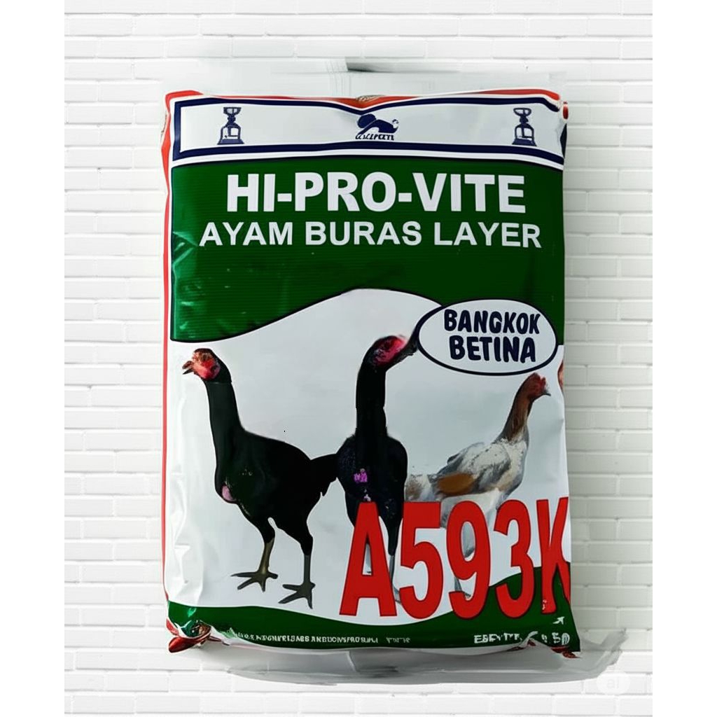makanan ayam bangkok termurah pur | voer | Pakan Ayam bangkok babon HI-PRO-VITE A593K 1kg – Pakan Ay