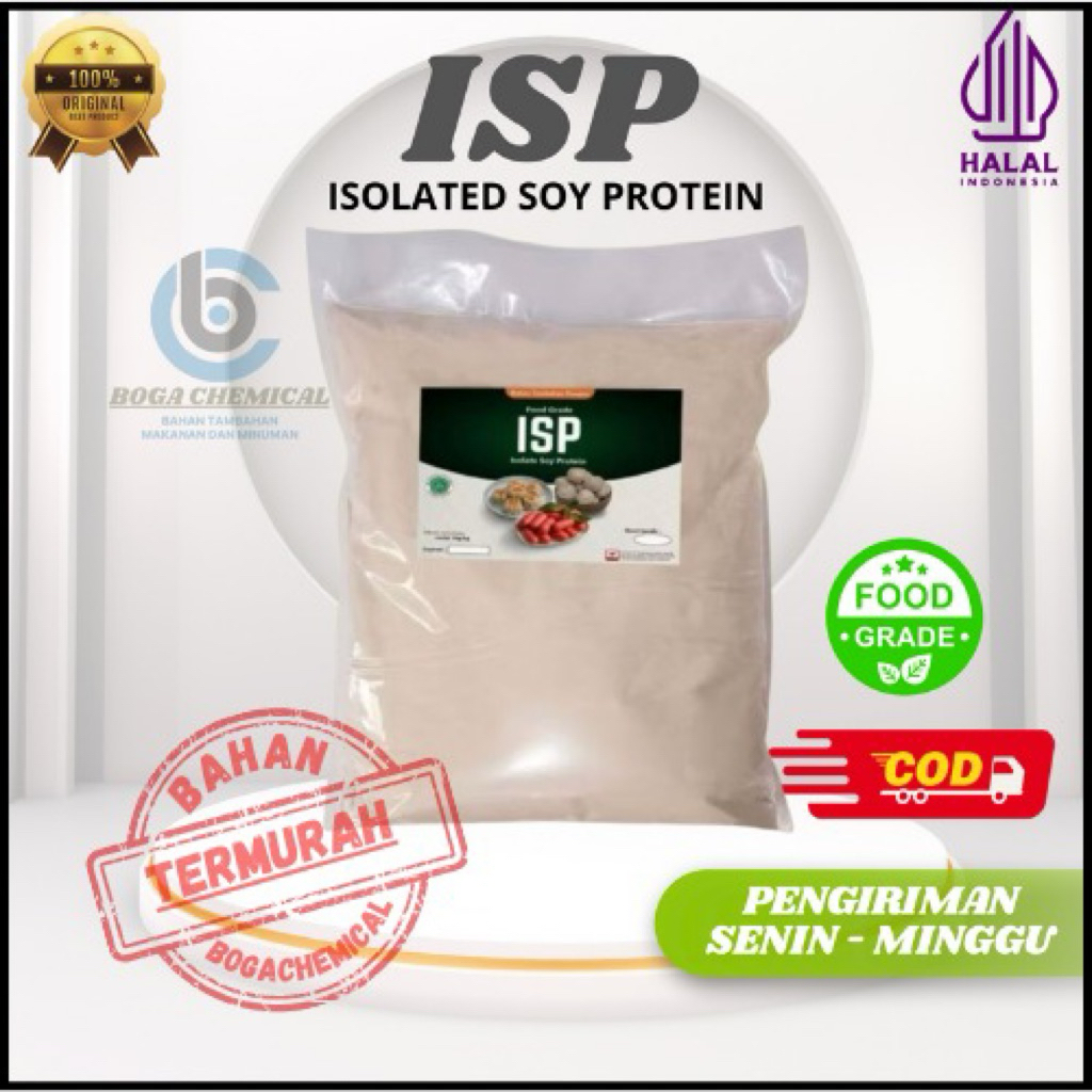 

#500gr# ISP Food Grade - Isolated Soy Protein / Pengenyal, Penstabil & Pengikat lemak bakso, sosis, dimsum