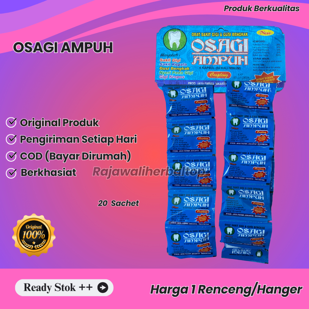 

Kapsul Osagi (Biru Muda) Renceng 20 Sachet Original 100%