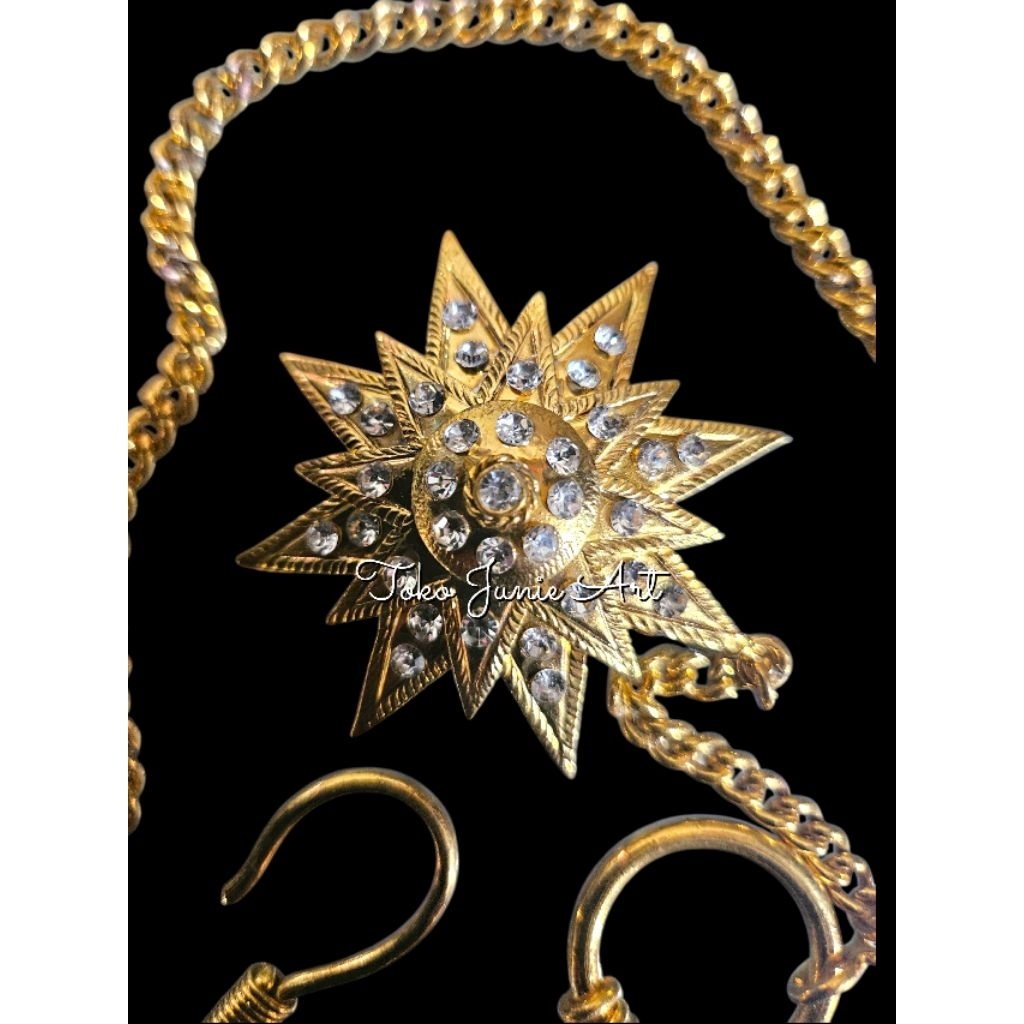 Pin Bros Rantai Beskap Jas bintang Susun tatah Handmade PERMATA