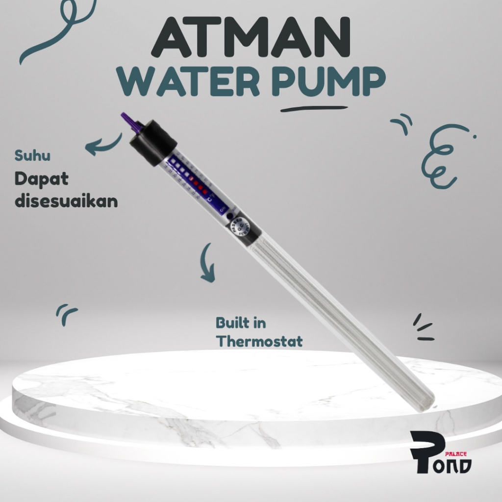Water Heater Aquarium Heater Atman Pengatur Suhu Air Aquarium