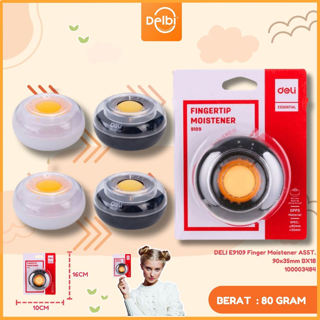 

DELI - SPON HITUNG UANG / FINGERTIP ROLLER E9109 E9109 Finger Moistener ASST. 90x35mm
