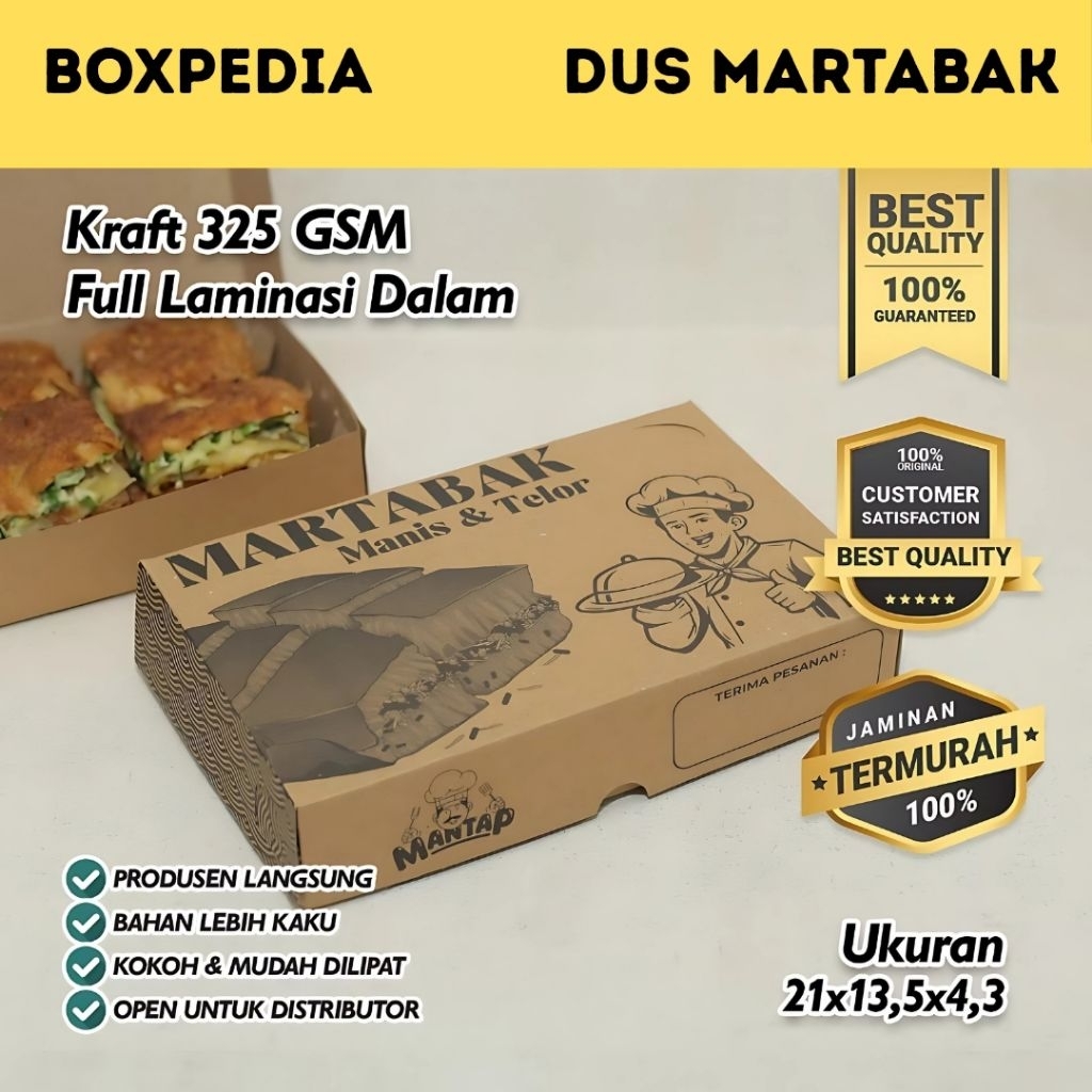 

Dus Martabak Kraft Custom Merk Sendiri Minimal Order 1000 Pcs