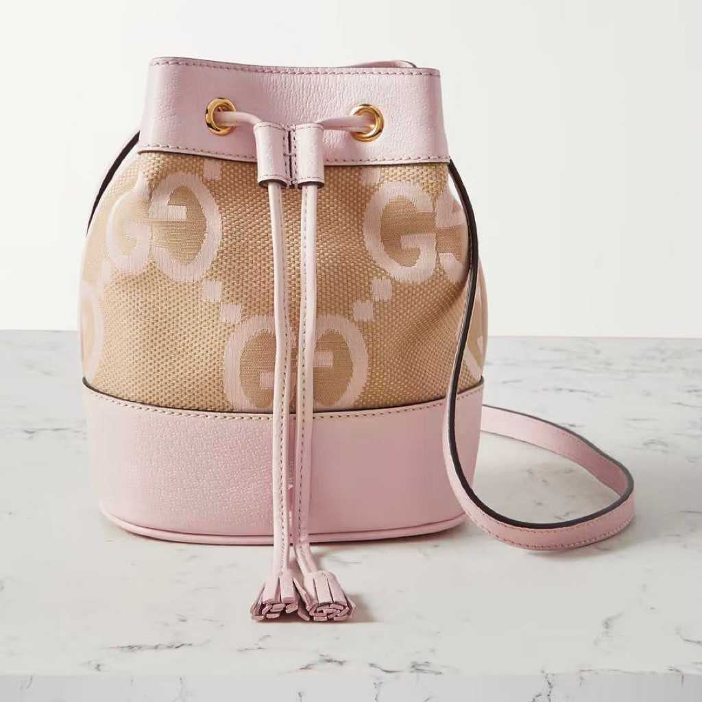 GUCCI Ophidia Jumbo GG Pattern Mini Canvas Bucket Crossbody Bag