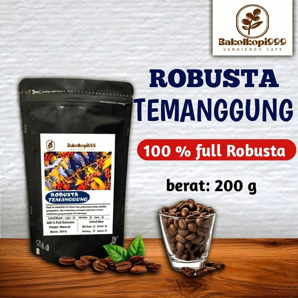 

kopi ROBUSTA TEMANGGUNG 100% Robusta, berat 200 g bubuk kopi/biji kopi