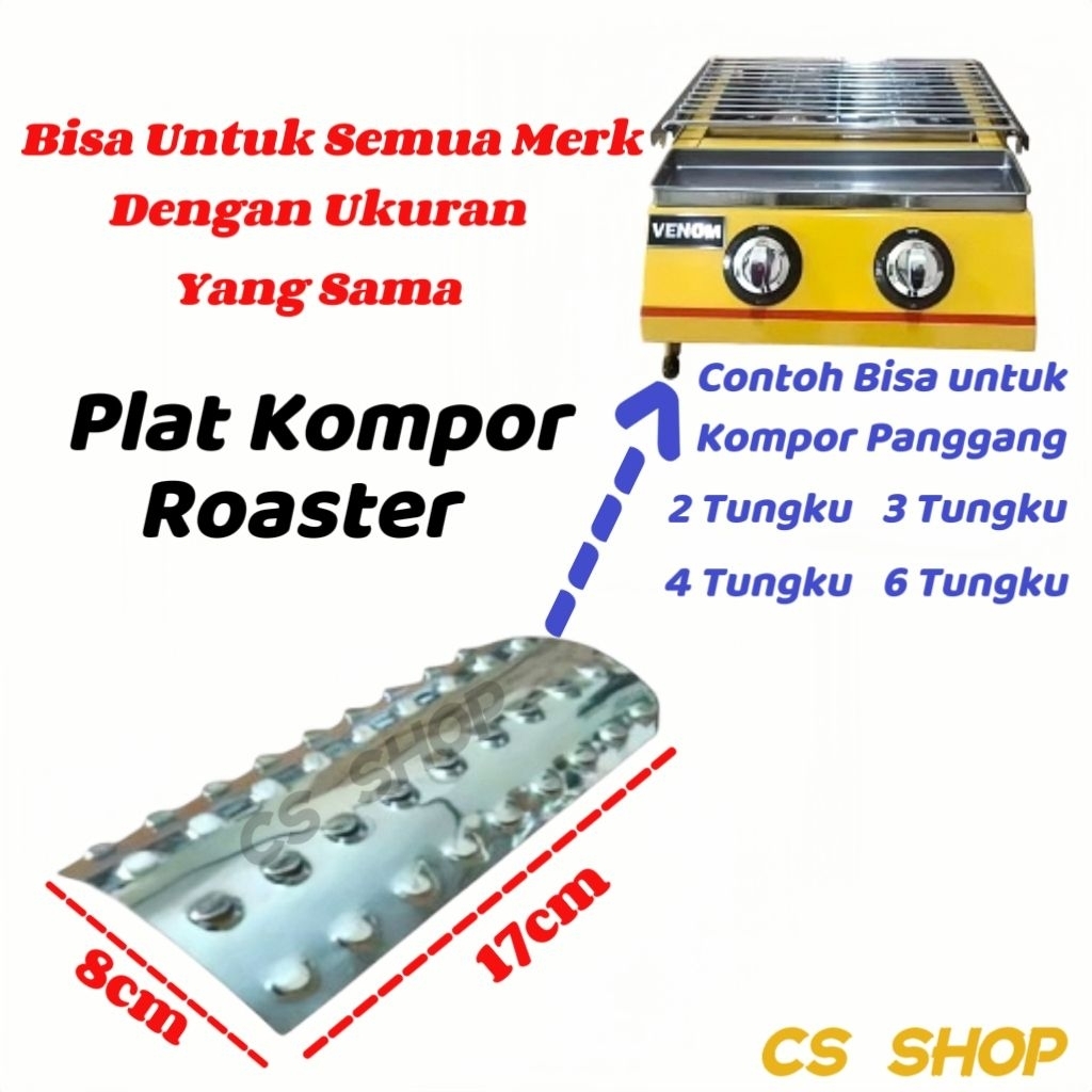PLAT STAINLESS PENGGANTI KACA KOMPOR SOSIS/PLAT KOMPOR BAKARAN ROASTER/PLAT BESI PANGGANGAN SOSIS