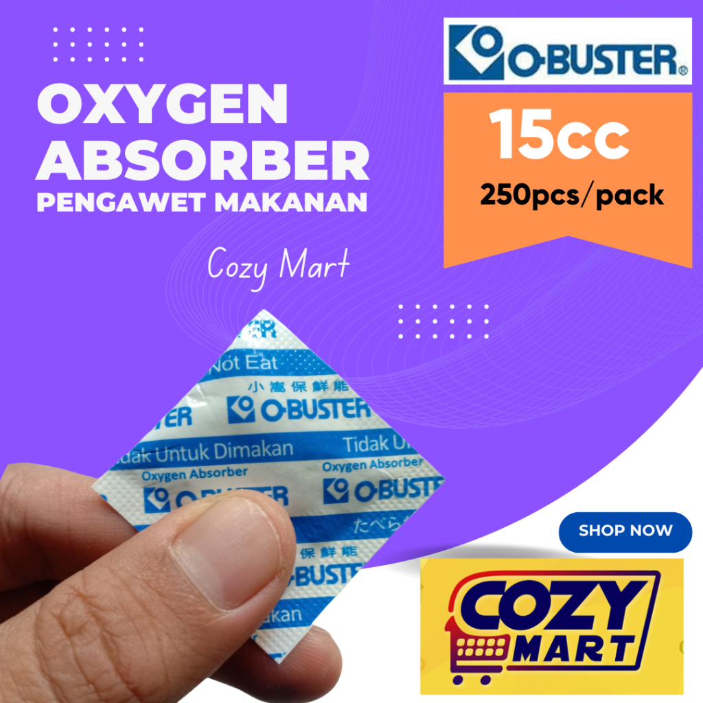 

Obuster 15cc Pengawet Makanan Oxygen Absorber O Buster Penyerap Oksigen Food Grade