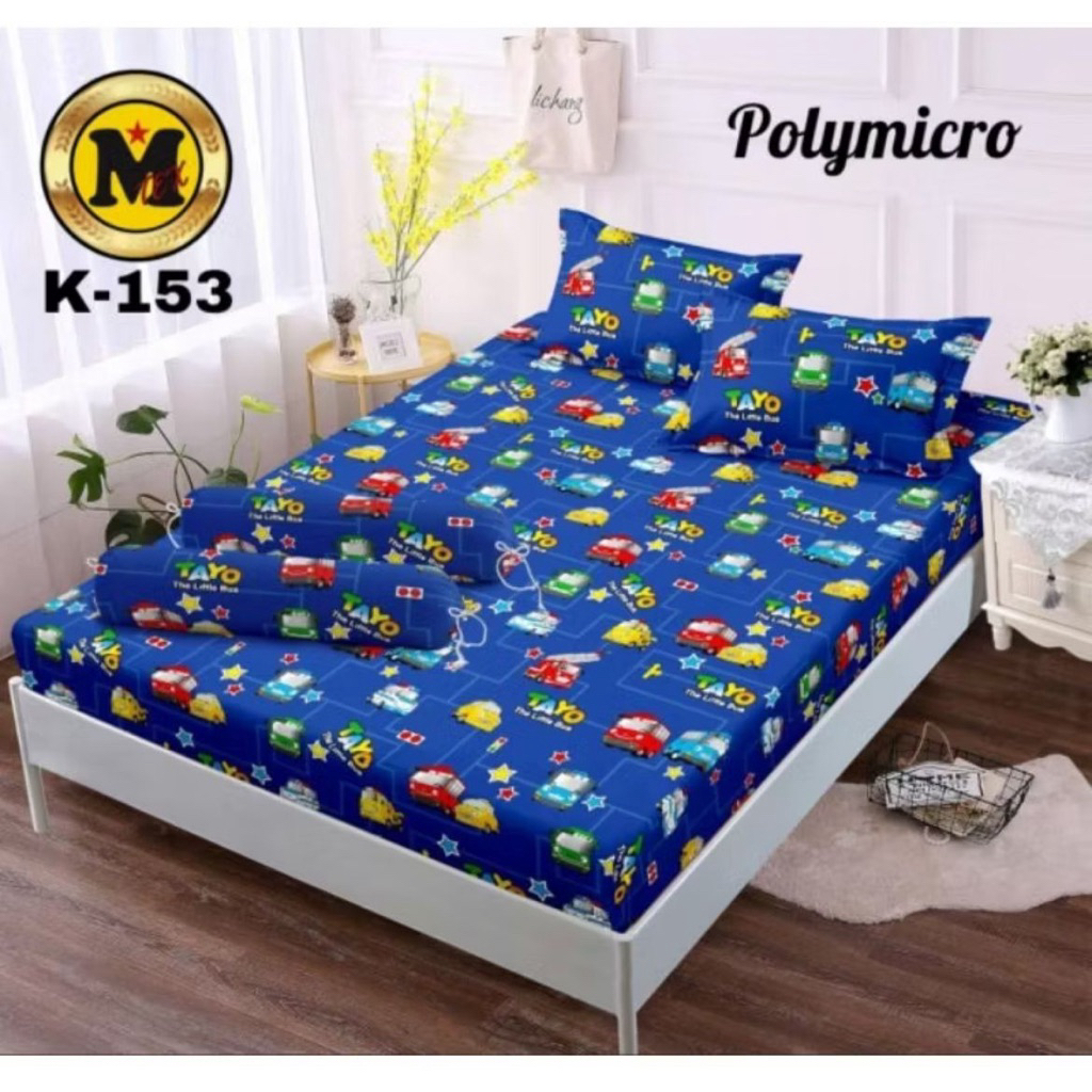 sprei homemade motif karakter cowo tayo ukuran 180x200 160x200 120x200