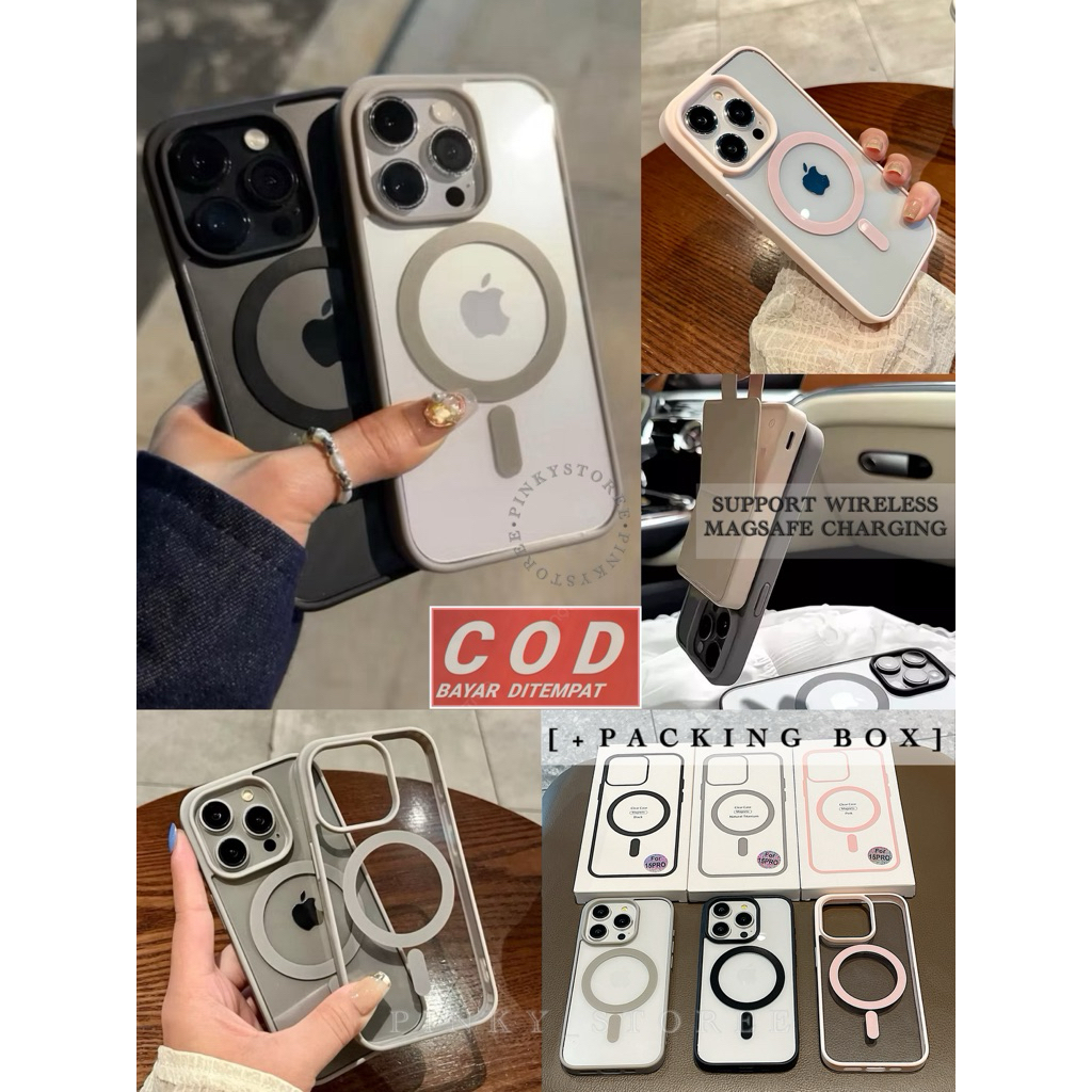 [PACKING BOX] PREMIUM SLIM MAGSAFE CLEAR CASE FOR IPHONE X XR XS MAX 11 12 13 14 15 16 PRO MAX / MAG