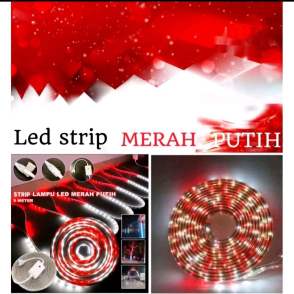 Merah - Putih Lampu LED Strip selang kedip Lampu Hias