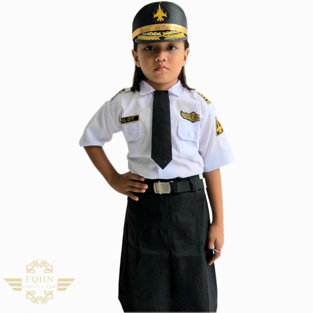 Baju Profesi/Baju Pilot Anak Cewek (Rok) Free Packing Kardus