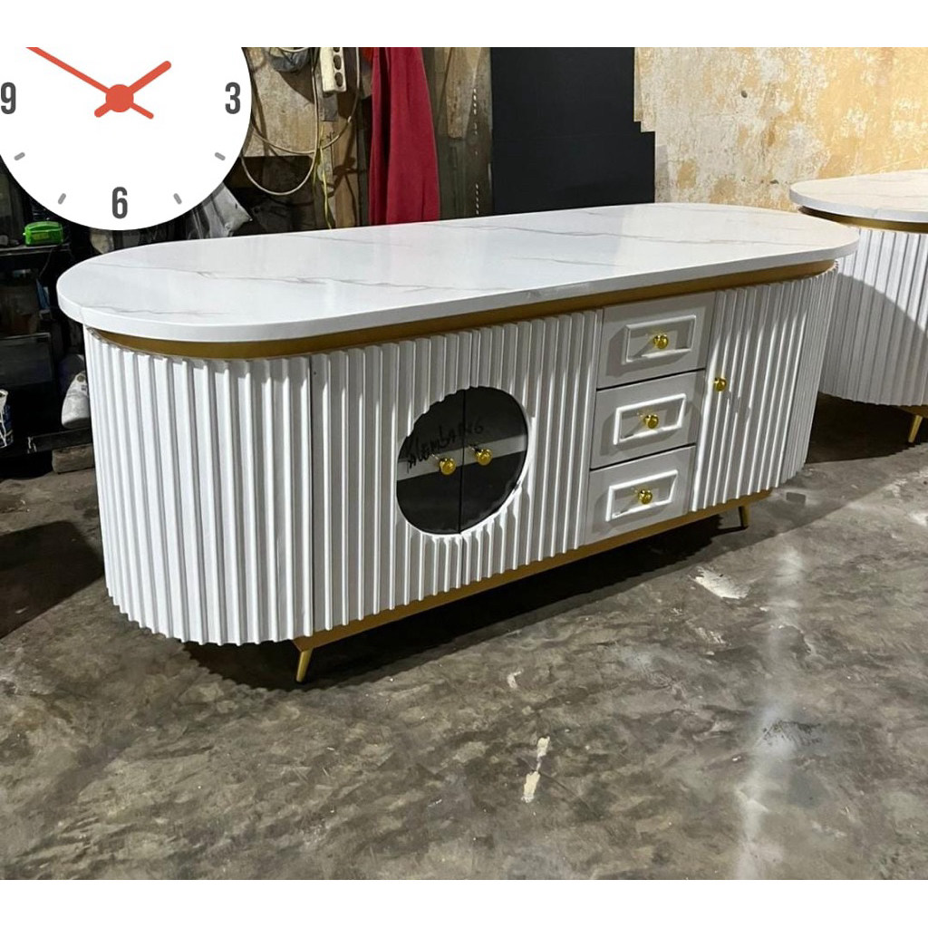 BUFFET TV MARMER TOP / BUFFET TV CANTIK DAN KEKINIAN/ BUFFET TV ESTETIK