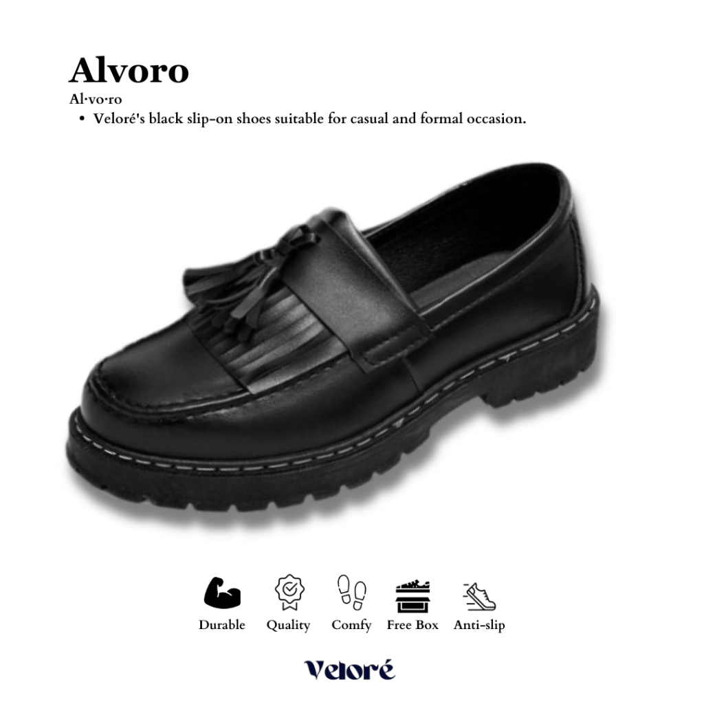 Velore - Alvoro Sepatu Loafers Docmart | Sepatu Pria | Sepatu Docmart Pria | Slip On | Sepatu Slip O