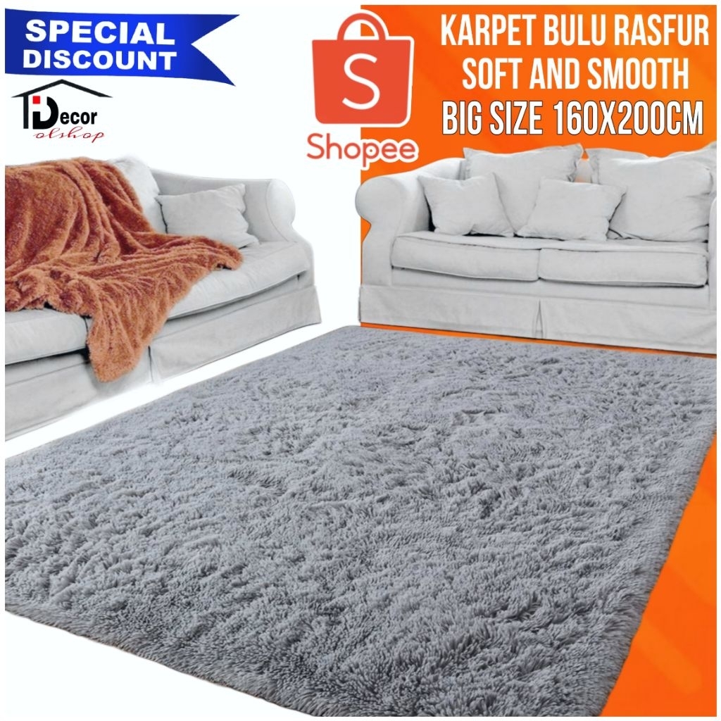 Karpet bulu ukuran besar 200x160CM