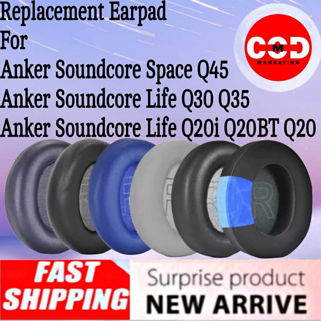 Bantalan Earcup Foam Earpad Cushion Anker Soundcore Life Q20i Q20BT Q20 - Anker Soundcore Life Q30 Q