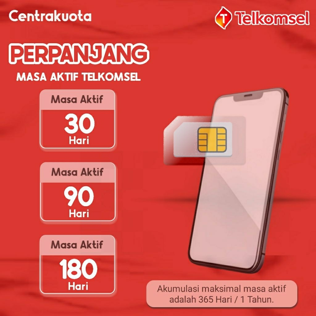 Tambah Masa Aktif Kartu Telkomsel/Perpanjang Masa Aktif Kartu Telkomsel/Masa Aktif Telkomsel 30 Hari
