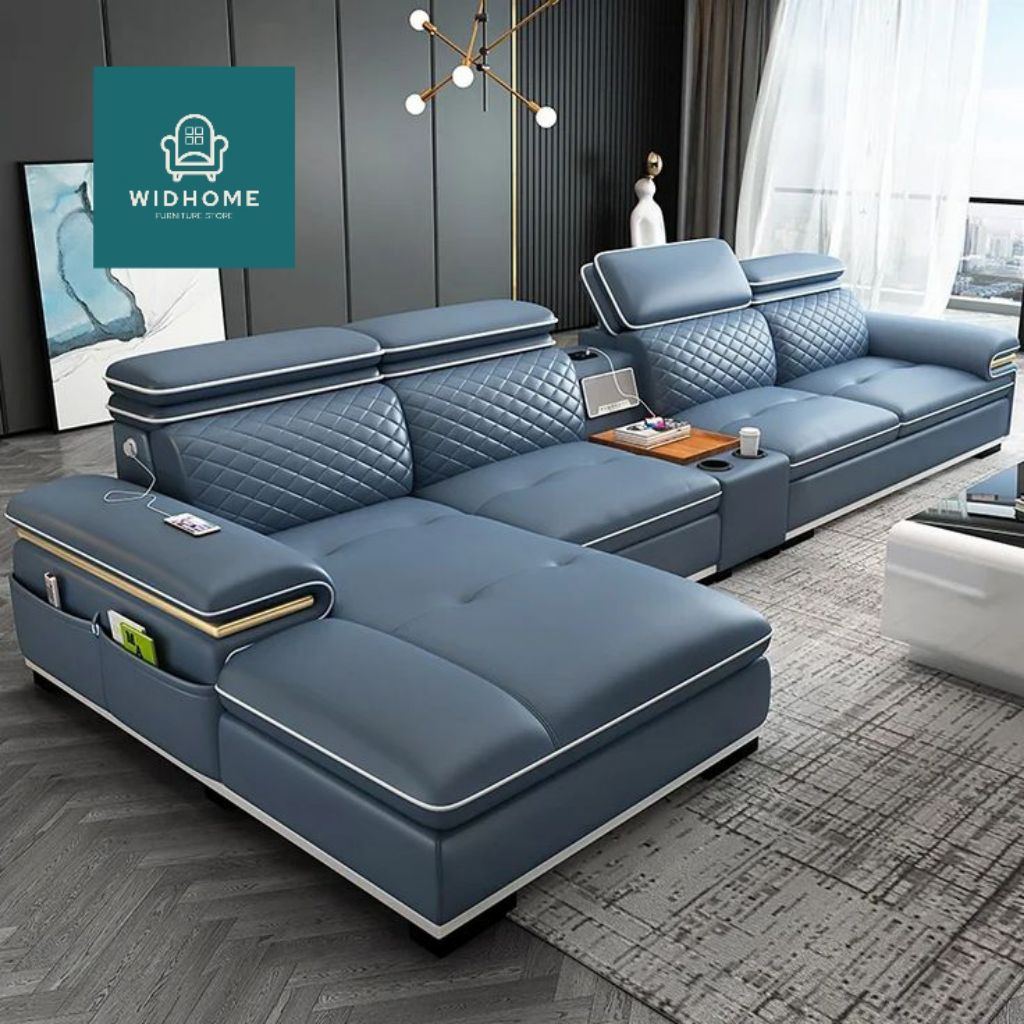 Sofa Kulit Letter L Terbaru - Sofa L Shape 4 Seater - Sofa Sudut
