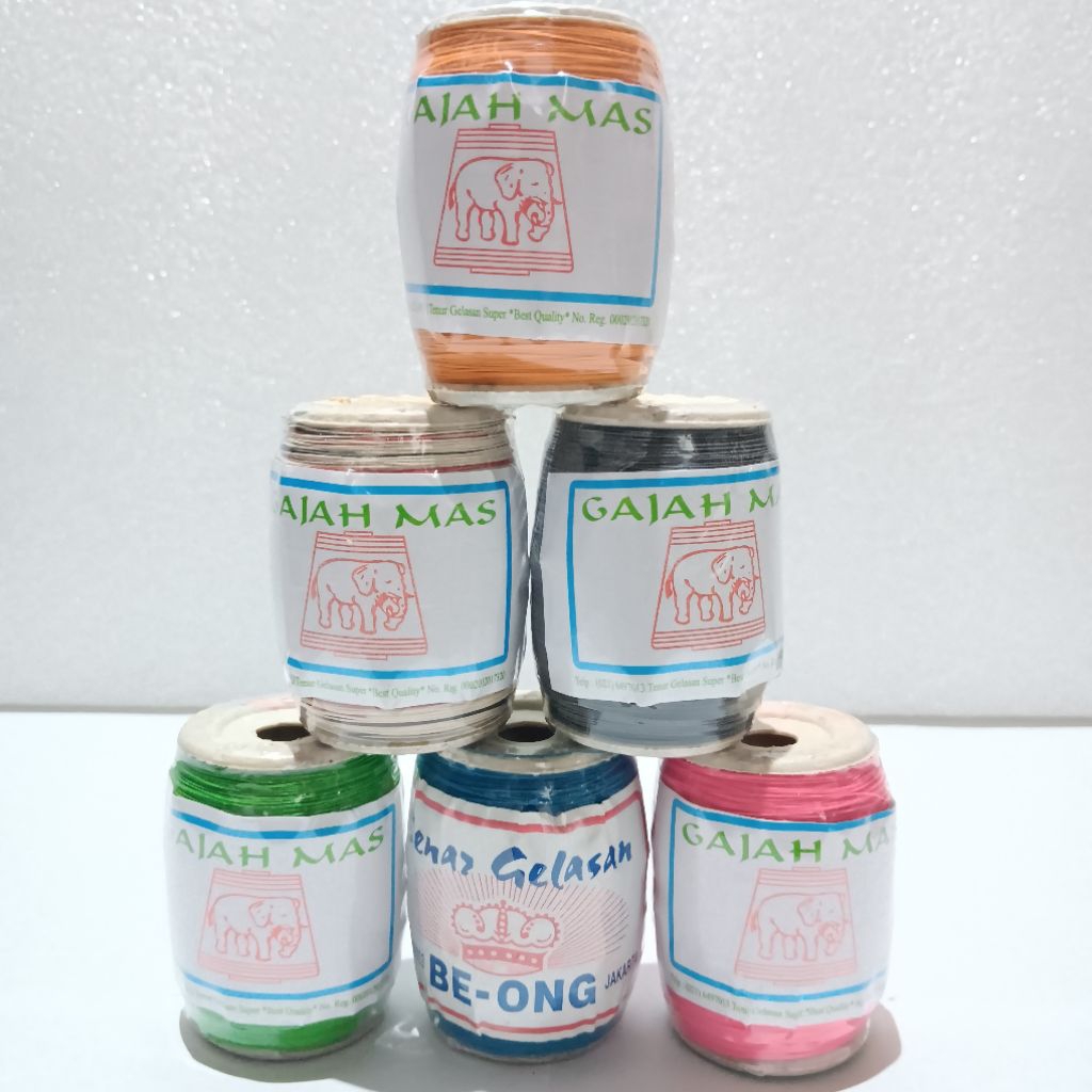 Benang Senar Gelasan Tasi Layangan Cap Gajah Mas 0,25 Klos 1200 Yard