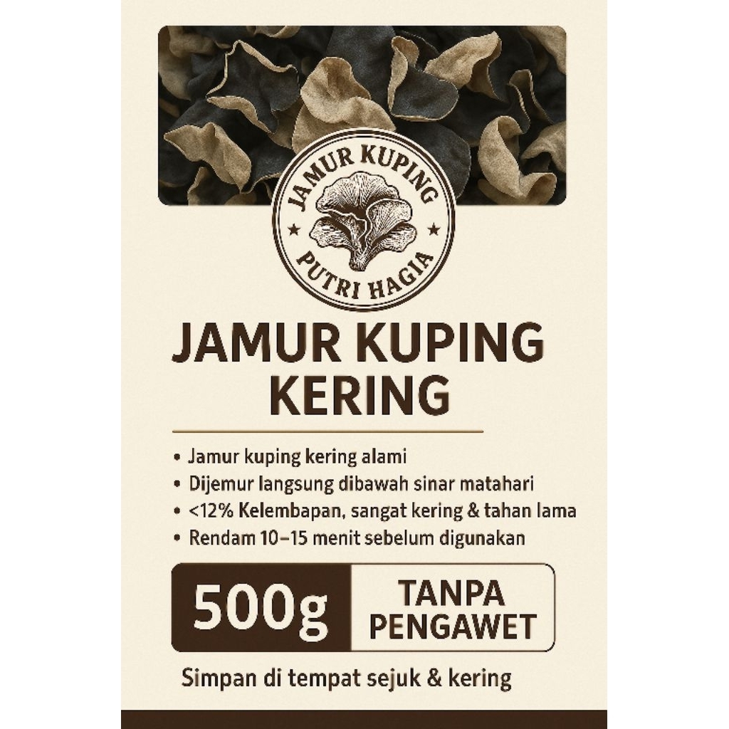

Jamur Kuping Kering 1Kg - Bersih, Renyah, Siap Masak.