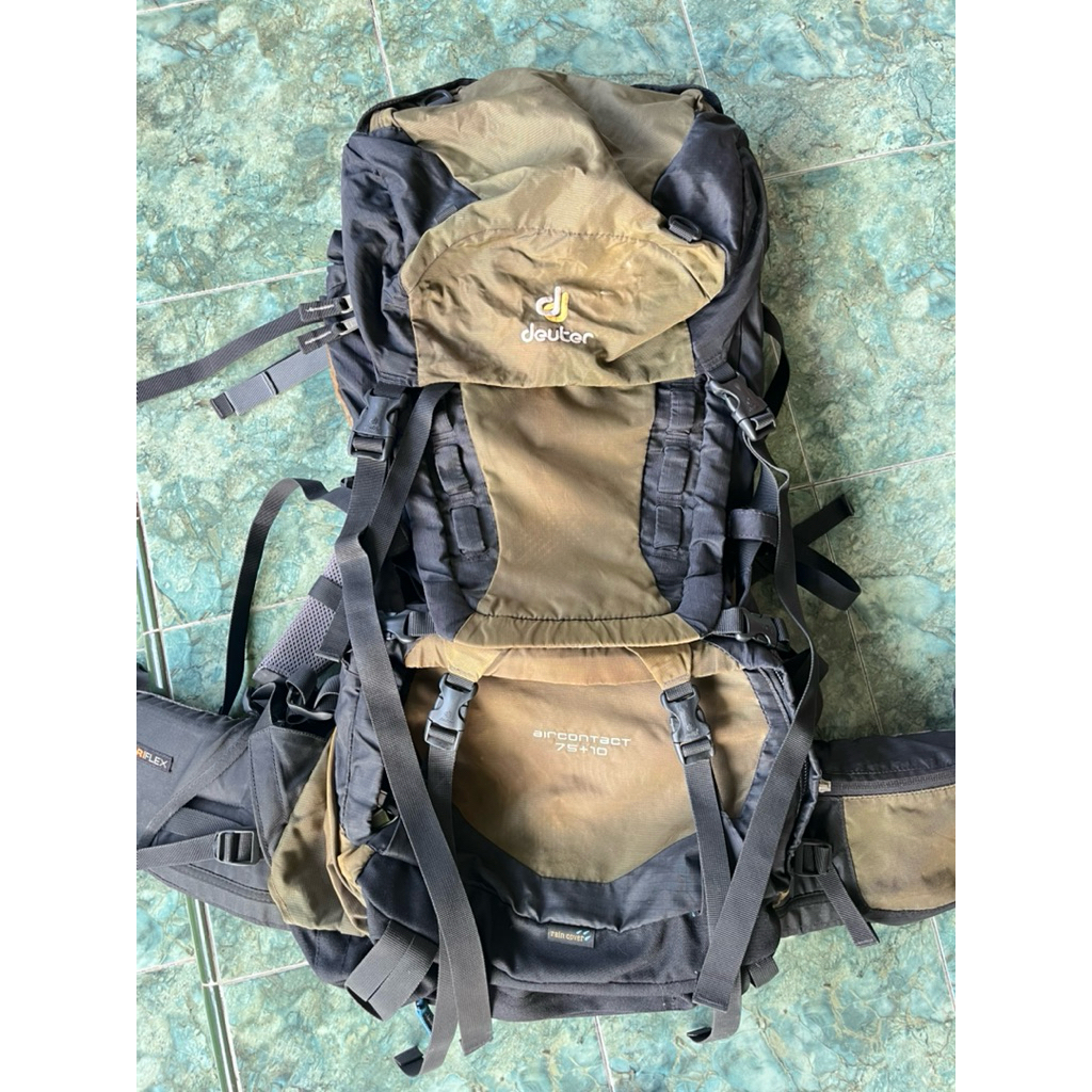 Deuter aircontact 75+10 coklat bekas