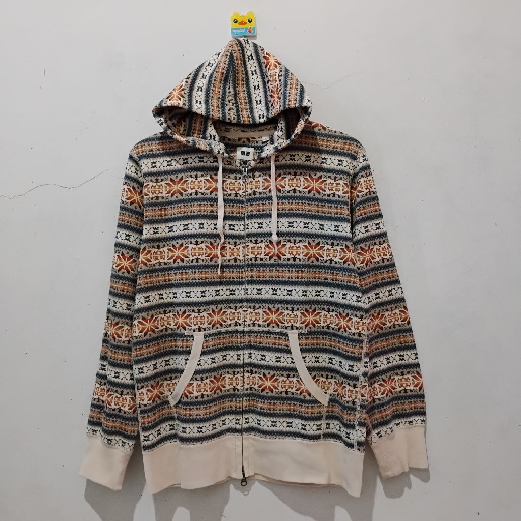 Hoodie Zipper UNIQLO NAVAJO Size L 100%ORi istimewa