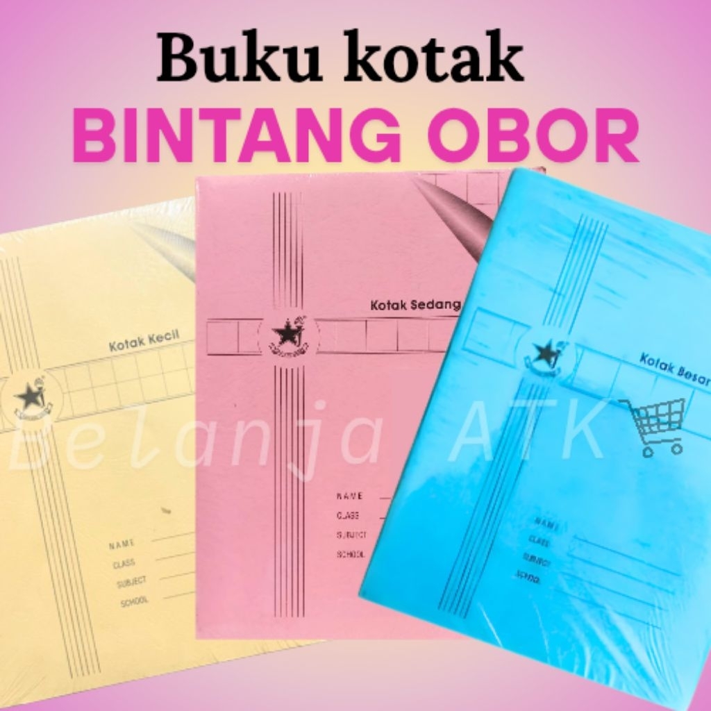 

[per pak] Buku Kotak Bintang Obor kotak besar 2cm / kotak sedang 1.5cm / kotak kecil 1 cm isi 10