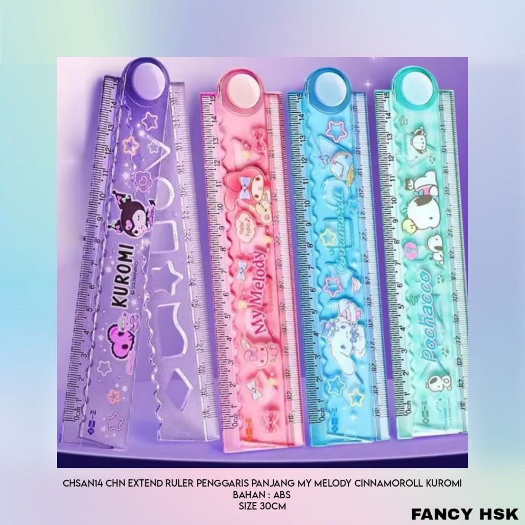 

CHN EXTEND RULER PENGGARIS PANJANG MY MELODY CINNAMOROLL KUROMI CHSAN14