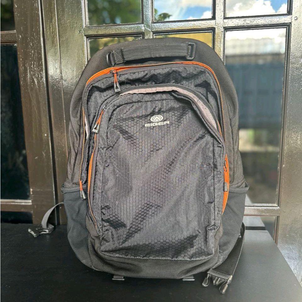 Tas Second Ransel Second Tas bekas Ransel bekas Eiger warna hitam orange ada tempat untuk laptop