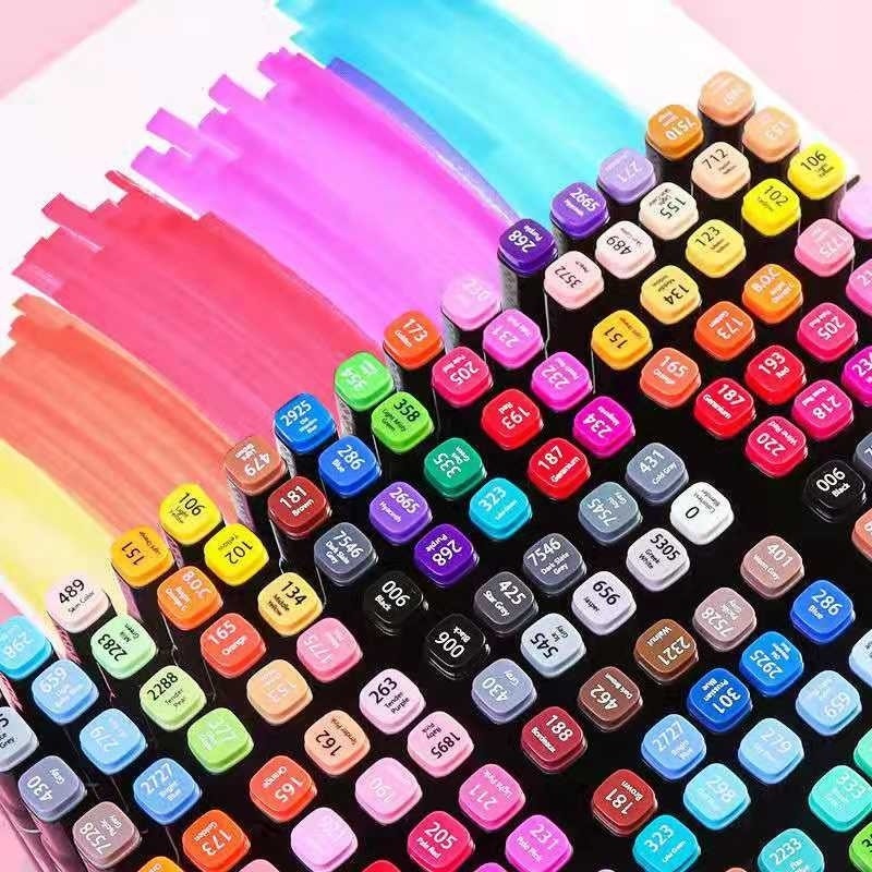 

【24H】 Touch 204/168/120 Warna Sketsa Spidol Umum General Marker Set Animation Markers/Animation Markers Pena Berujung