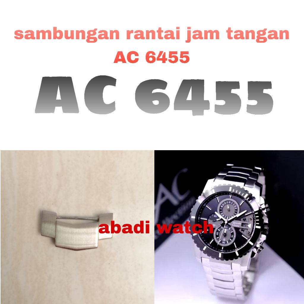 Sambungan Tali Rantai Jam Tangan Alexandre Christie Original AC 6455