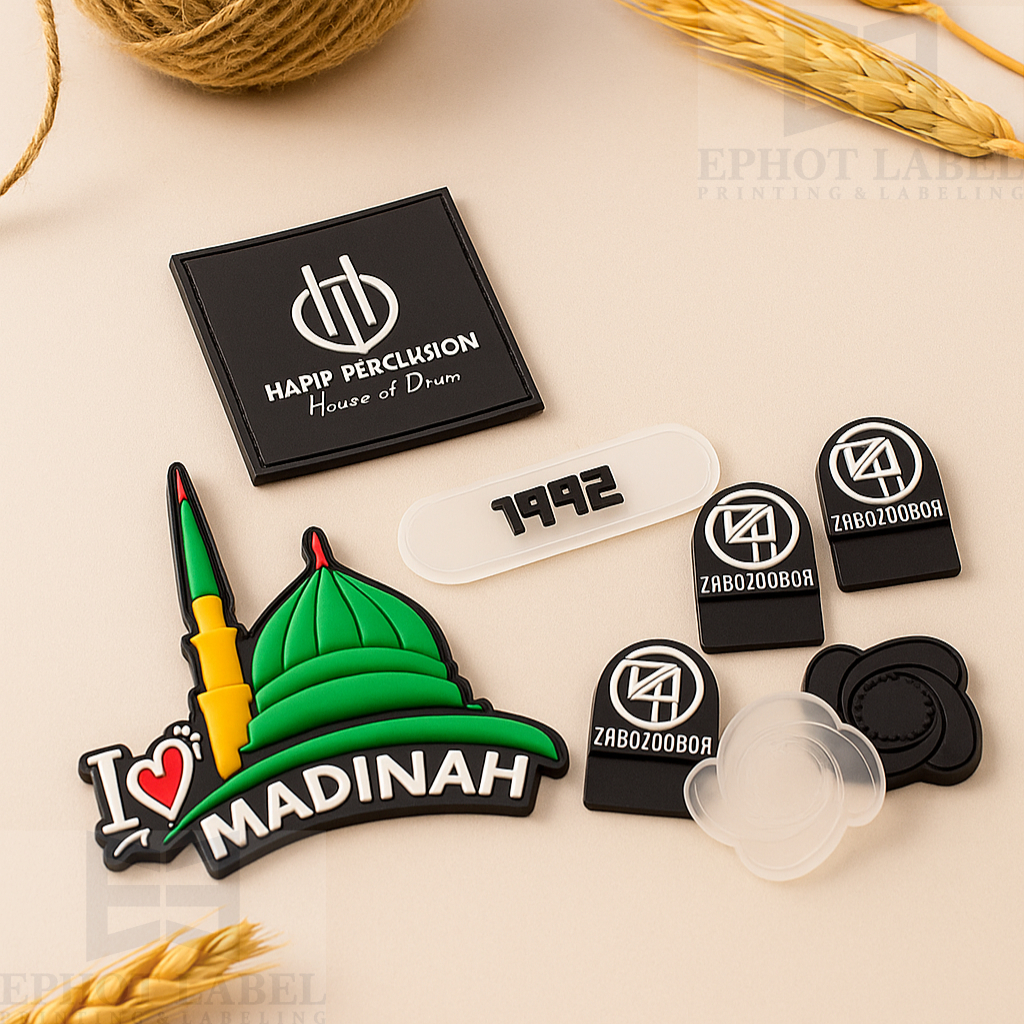 LABEL KARET CUSTOM   MINIMAL (100PCS)  LABEL AKSESORIES | LABEL CELANA | LABEL TAS LABEL