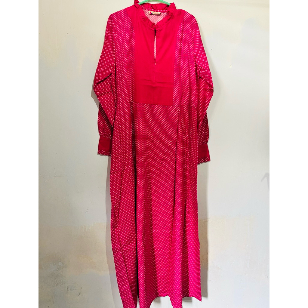 gamis katun polkadot