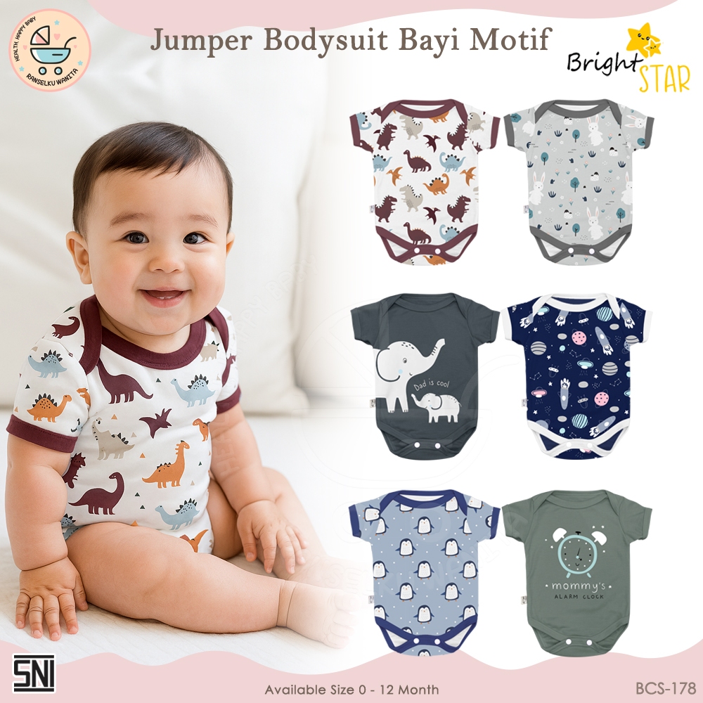 Jumpsuit Bayi Jumper Bayi BRIGHT STAR Baju Bayi Perempuan Laki Laki BCS-178 Jumper Bayi Baru Lahir 3