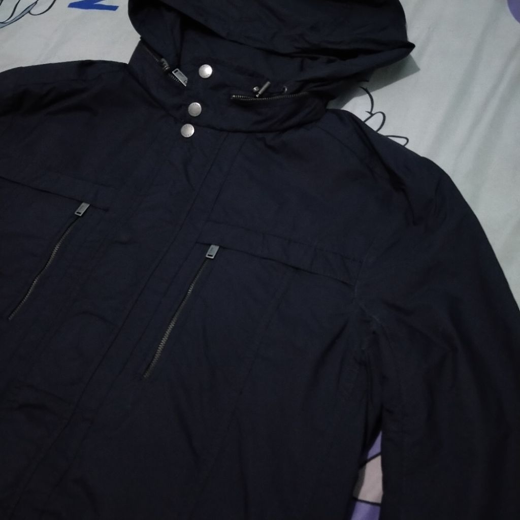 Jaket motoran outdoor parka hazzys size L fit XL