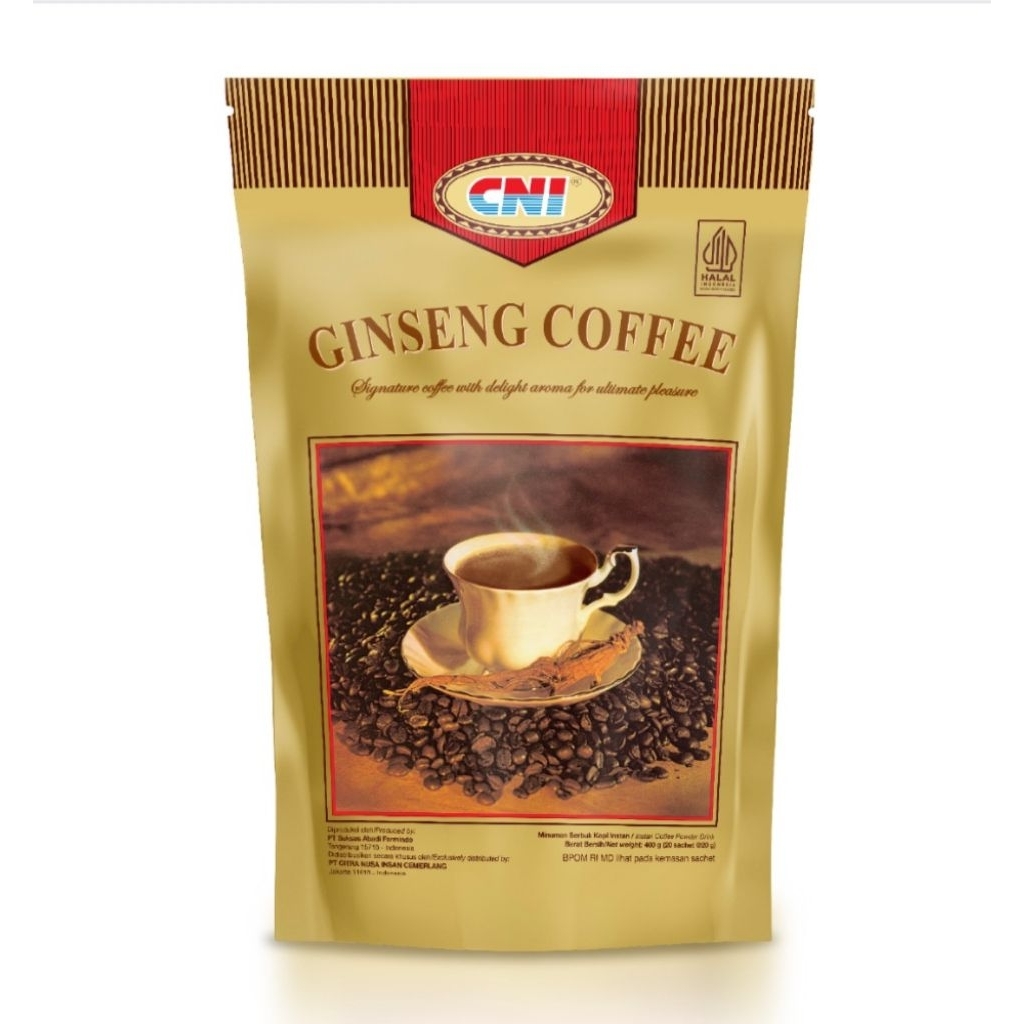

CNI GINSENG COFFEE penambah tenaga dan vitalitas isi 20 sachet