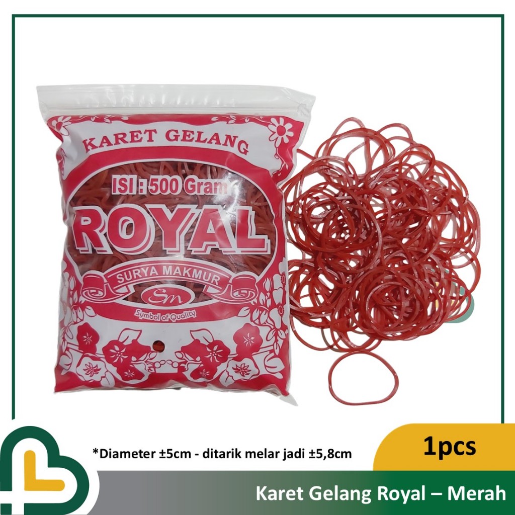 Karet Gelang Merah Royal @500gram ikat duit uang barang plastik dapur