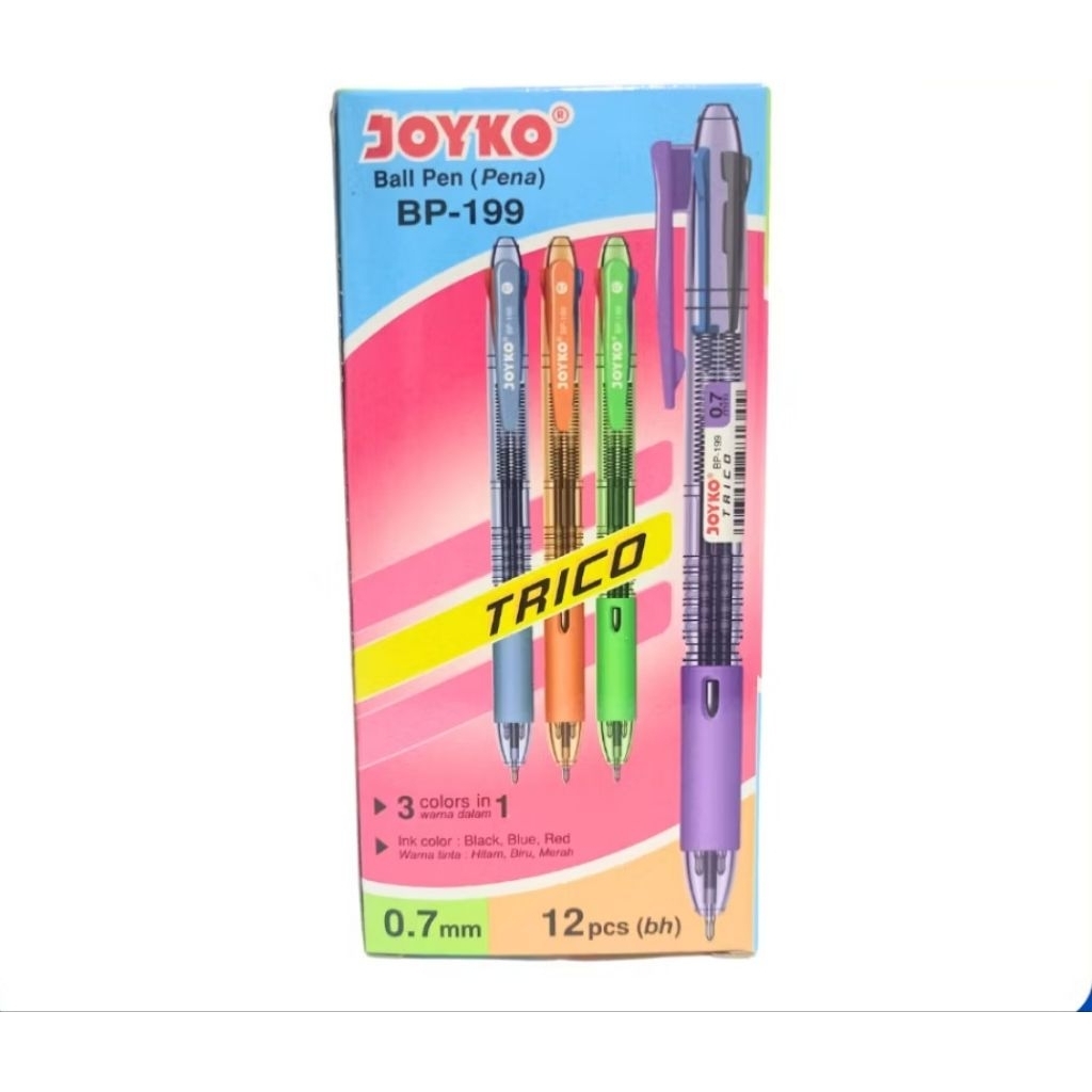 

Pulpen Joyko 3 Warna Trico Tebal 0.7mm